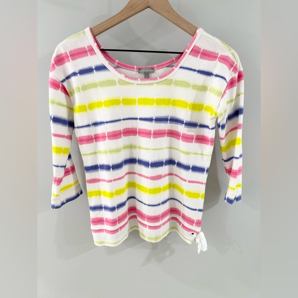 T By Talbots Cotton Tie Dye Tee Multi Color Size Small Petite - Picture 5 of 7